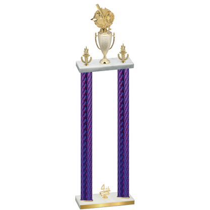 Double Purple Carbon Fiber Fourth Place Baseball Trophy