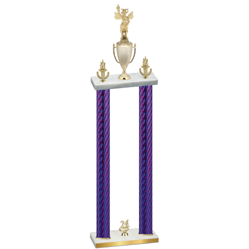 Double Purple Carbon Fiber Year Academics Trophy