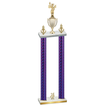 Double Purple Carbon Fiber Year Academics Trophy