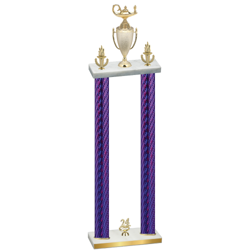 Double Purple Carbon Fiber Year Academics Trophy