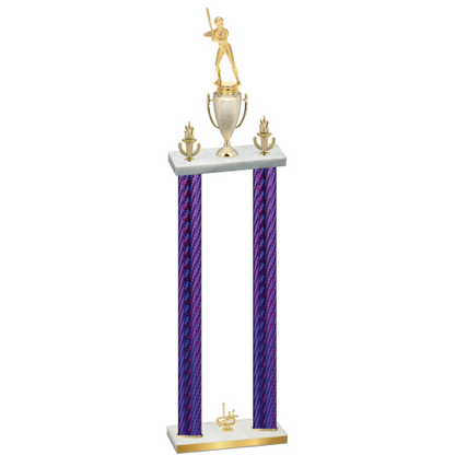 Double Purple Carbon Fiber First Place Softball Trophy