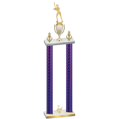 Double Purple Carbon Fiber Second Place Softball Trophy