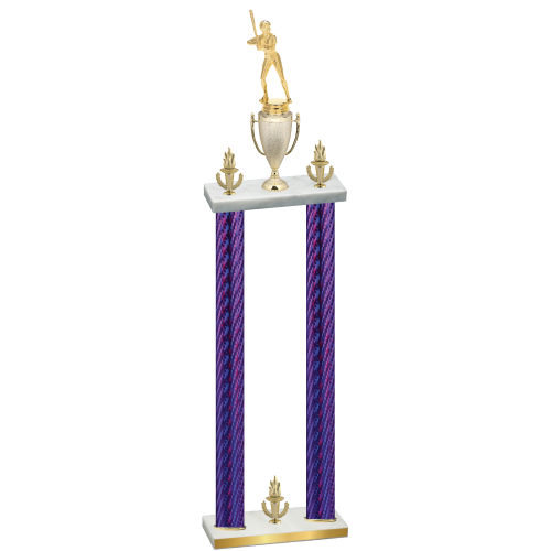 Double Purple Carbon Fiber Victory Softball Trophy