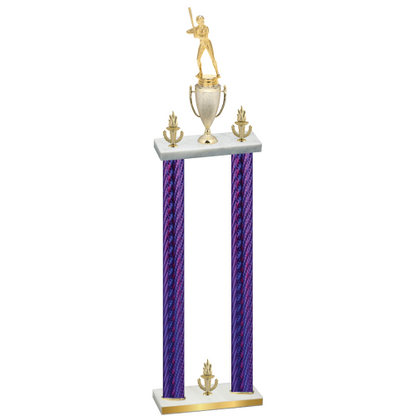 Double Purple Carbon Fiber Victory Softball Trophy