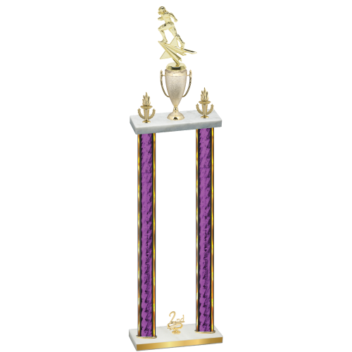 Double Purple Glacier Second Place Football Trophy