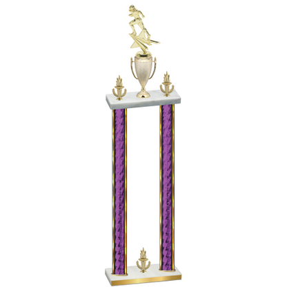 Double Purple Glacier Victory Football Trophy