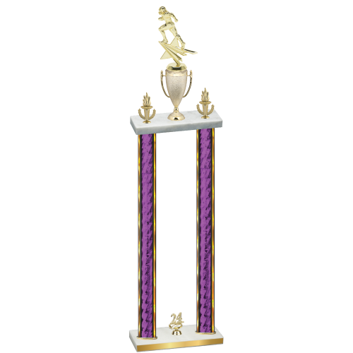 Double Purple Glacier Year Football Trophy