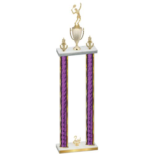 Double Purple Glacier Second Place Tennis Trophy