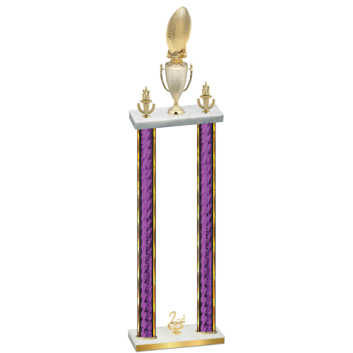 Double Purple Glacier Second Place Football Trophy