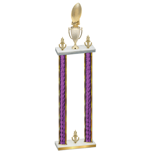 Double Purple Glacier Victory Football Trophy