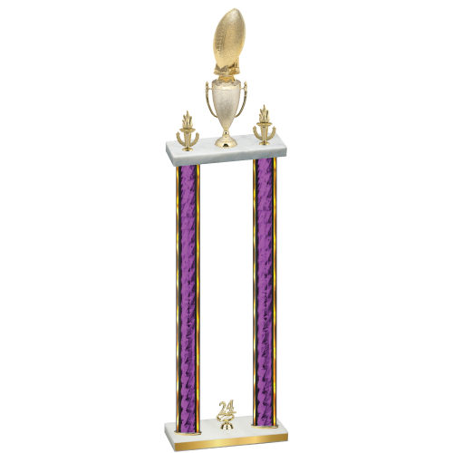 Double Purple Glacier Year Football Trophy