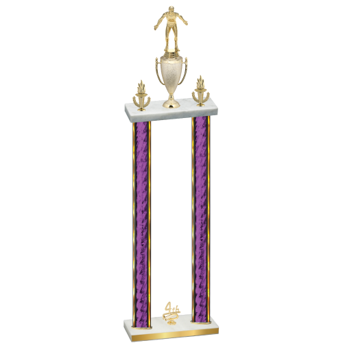 Double Purple Glacier Fourth Place Wrestling Trophy