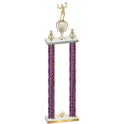 Double Purple Glacier First Place Volleyball Trophy