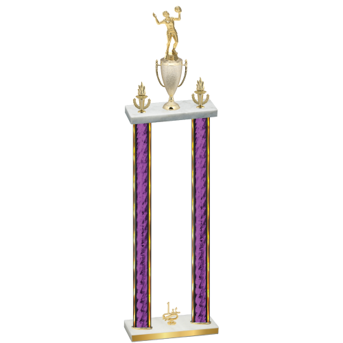 Double Purple Glacier First Place Volleyball Trophy