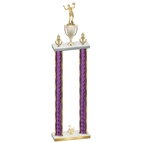 Double Purple Glacier Second Place Volleyball Trophy