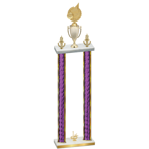 Double Purple Glacier First Place Volleyball Trophy