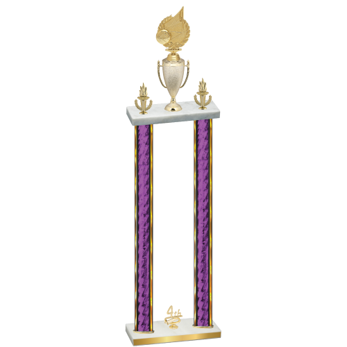 Double Purple Glacier Fourth Place Volleyball Trophy