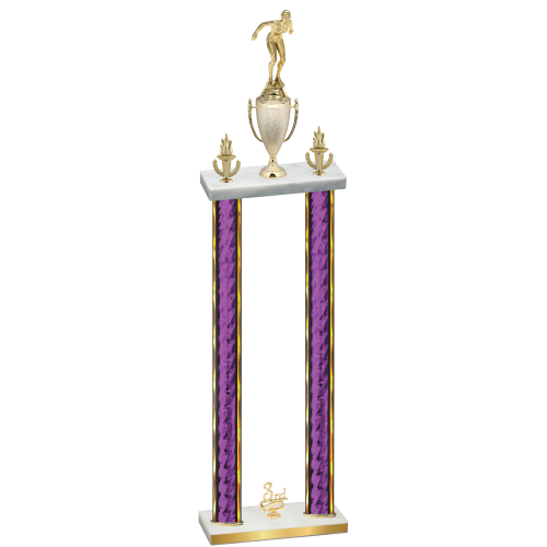 Double Purple Glacier Third Place Tennis Trophy