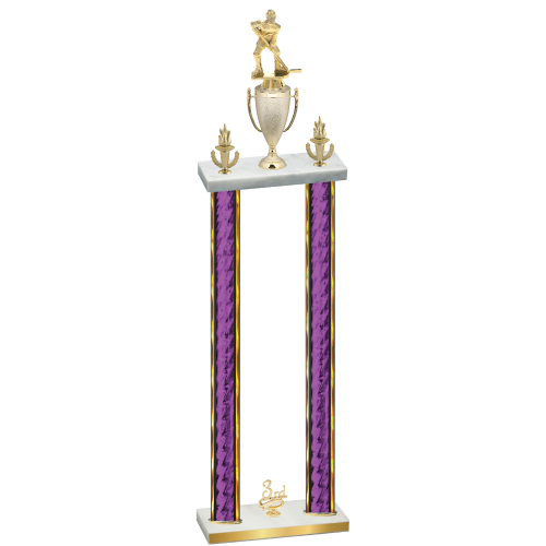 Double Purple Glacier Third Place Hockey Trophy