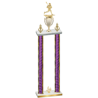 Double Purple Glacier Fourth Place Lacrosse Trophy