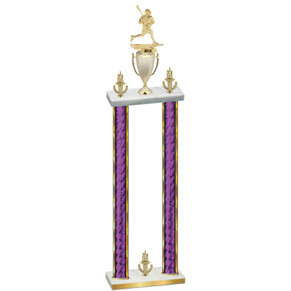 Double Purple Glacier Victory Lacrosse Trophy