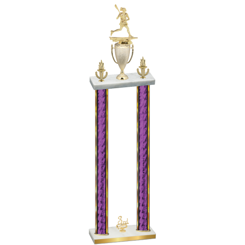 Double Purple Glacier Third Place Lacrosse Trophy