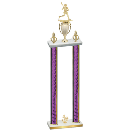 Double Purple Glacier Fourth Place Lacrosse Trophy