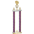 Double Purple Glacier Fourth Place Basketball Trophy