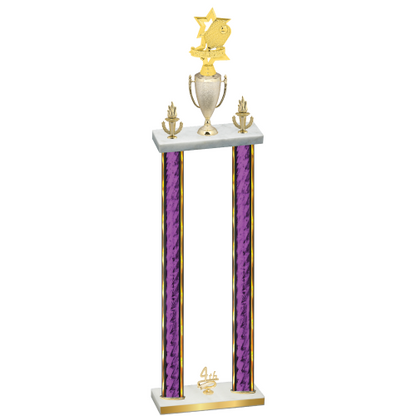 Double Purple Glacier Fourth Place Pickleball Trophy