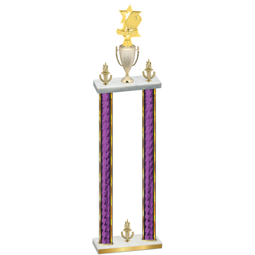 Double Purple Glacier Victory Pickleball Trophy