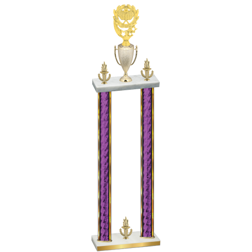 Double Purple Glacier Victory Pickleball Trophy