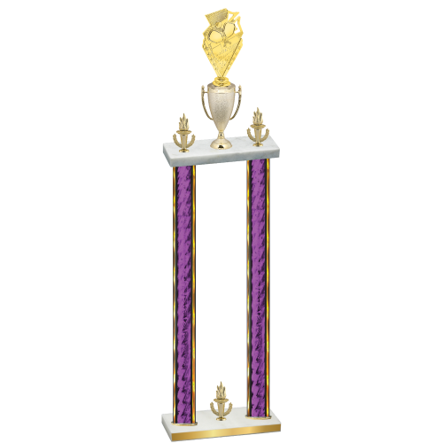 Double Purple Glacier Victory Pickleball Trophy