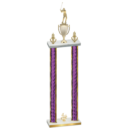 Double Purple Glacier Fourth Place Golf Trophy