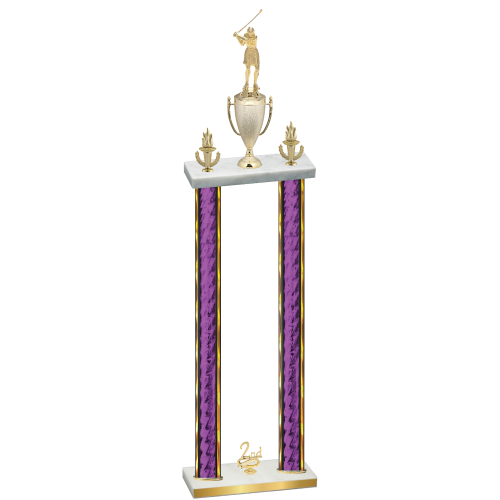 Double Purple Glacier Second Place Golf Trophy