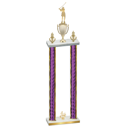 Double Purple Glacier Fourth Place Golf Trophy