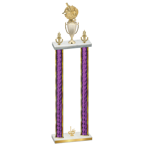 Double Purple Glacier First Place Baseball Trophy