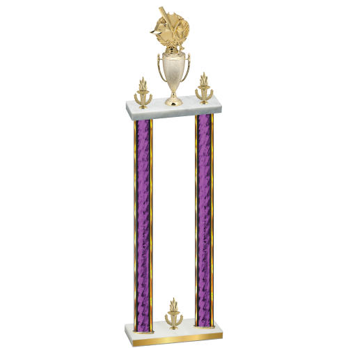 Double Purple Glacier Victory Baseball Trophy