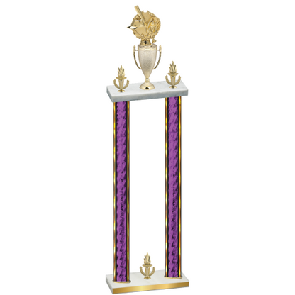 Double Purple Glacier Victory Baseball Trophy