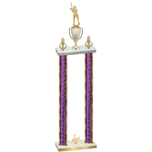 Double Purple Glacier Second Place Baseball Trophy