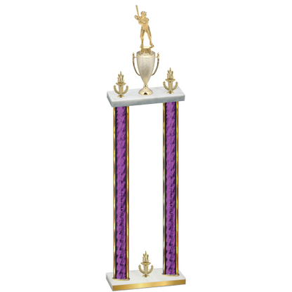 Double Purple Glacier Victory Baseball Trophy