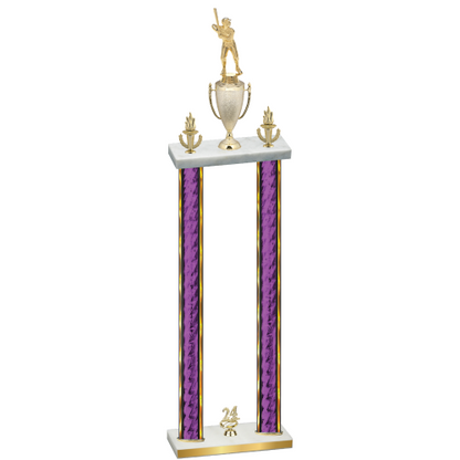 Double Purple Glacier Year Baseball Trophy