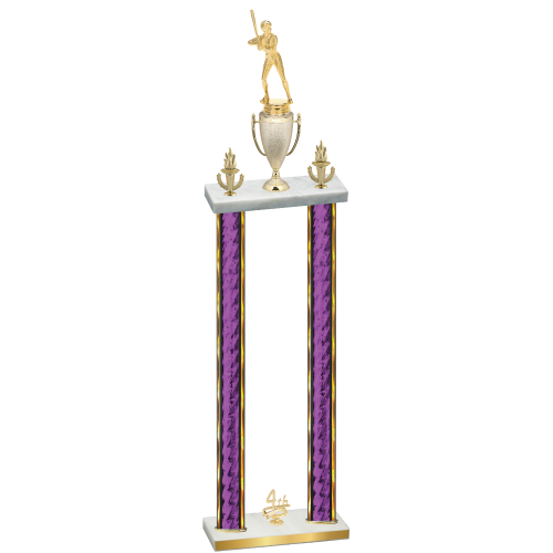 Double Purple Glacier Fourth Place Softball Trophy