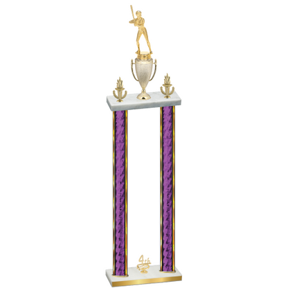 Double Purple Glacier Fourth Place Softball Trophy
