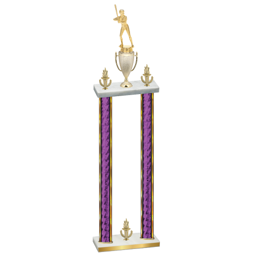 Double Purple Glacier Victory Softball Trophy