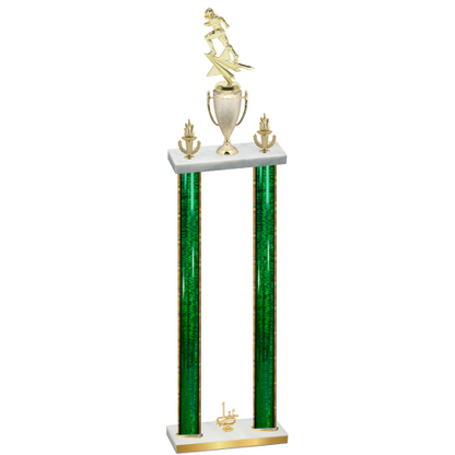 Double Green Glacier First Place Football Trophy
