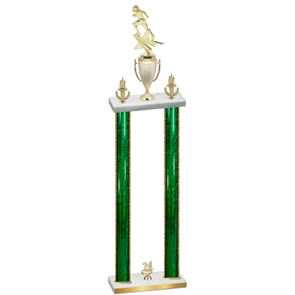 Double Green Glacier Year Football Trophy