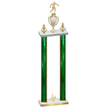 Double Green Glacier Third Place Soccer Trophy