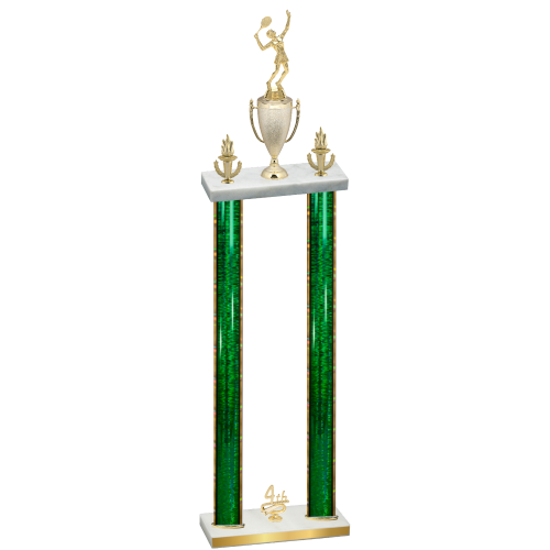 Double Green Glacier Fourth Place Tennis Trophy