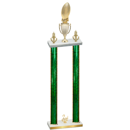 Double Green Glacier Second Place Football Trophy