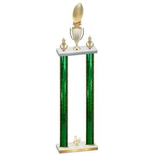 Double Green Glacier Third Place Football Trophy